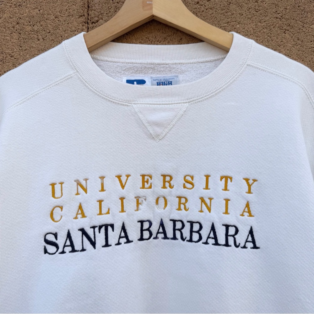 Vintage 90s Russell Athletic UC Santa Barbara UCSB Sweatshirt White Size Medium - Picture 7 of 8